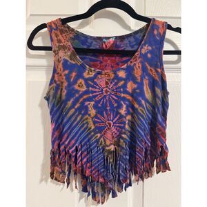 Boho Cropped Tank Top Size S